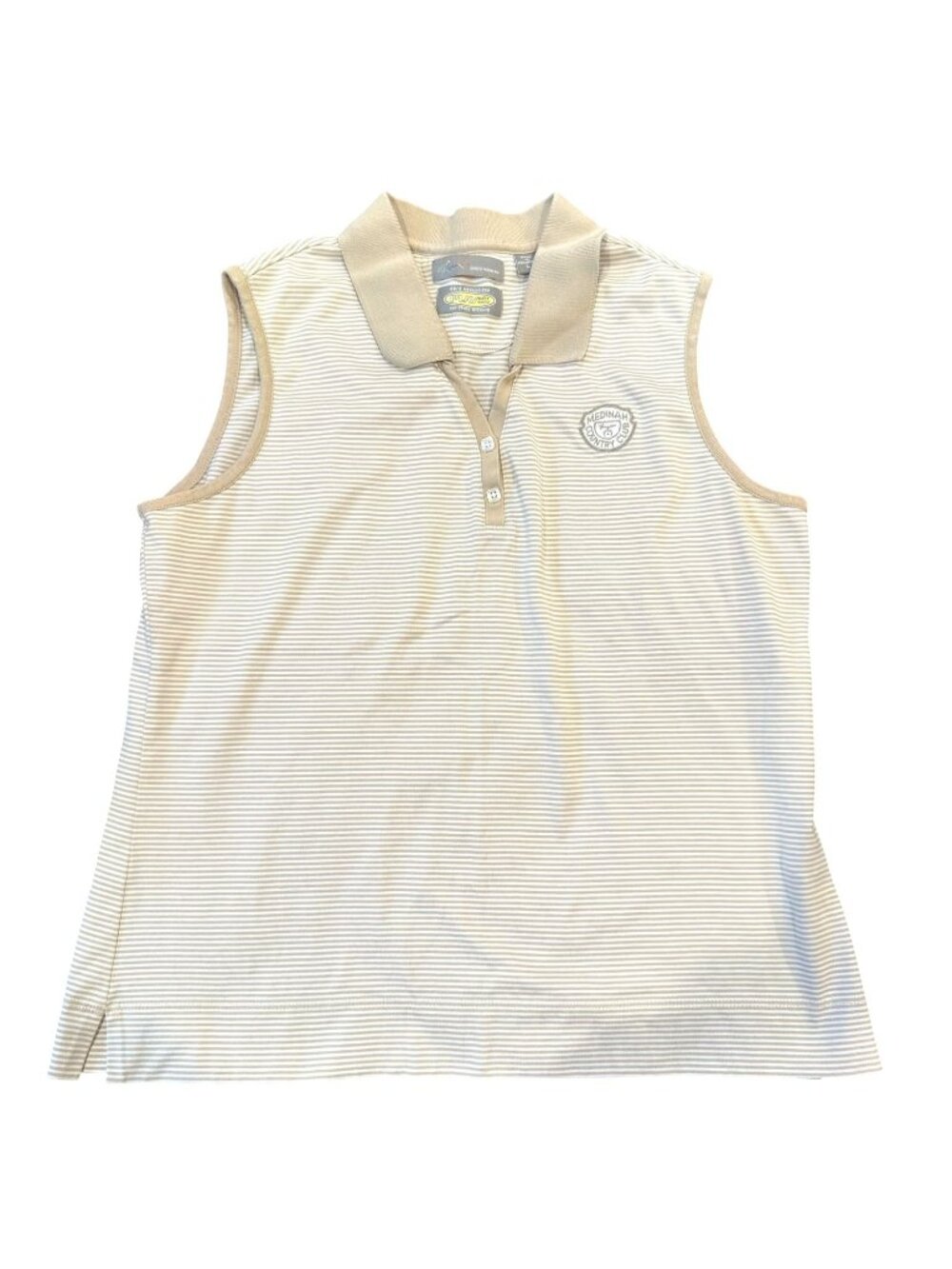 Greg Norman Ladies Medinah Country Club Golf Sleeveless Tank Top Shirt Striped